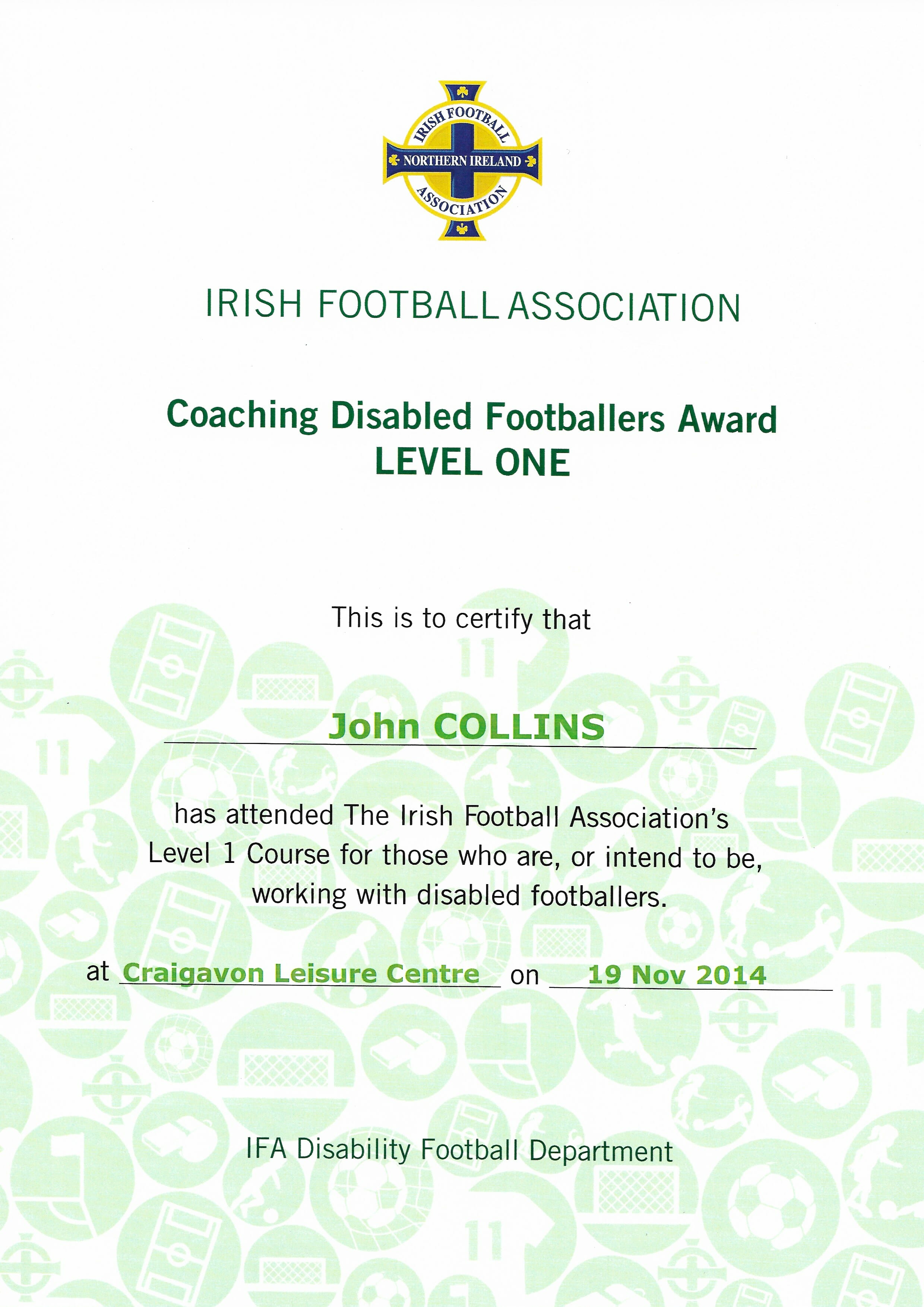 Coaching Disabled Footballers